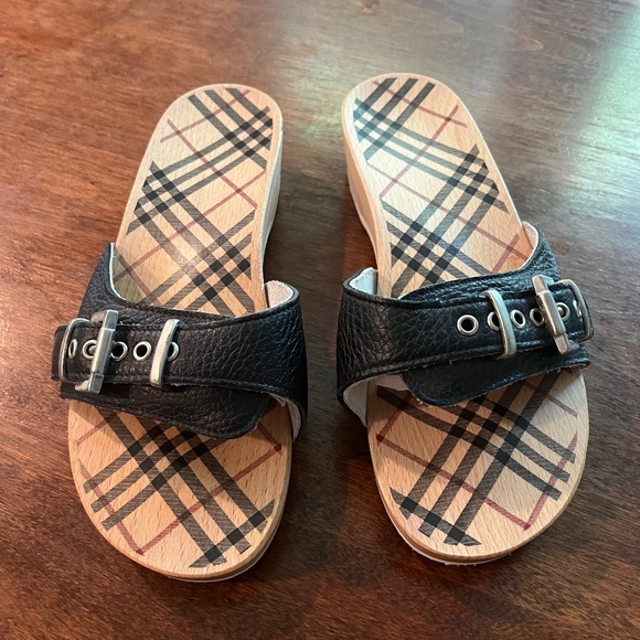 Burberry wooden slides/clogs - Picture 1 of 4